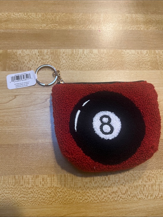 8 Infinity keychain pouch collection Accessories - #2907**”4x5x6””Red 8-Ball Terry Keychain Pouch